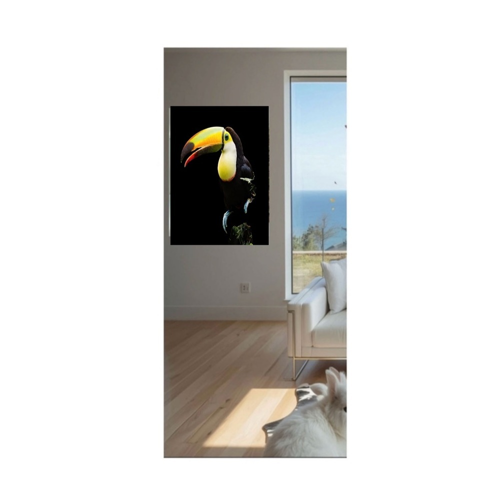 HANDCRAFTED digital art print Vibrant Toucan Art Print in Yellow & Black - Picture 4 of 14